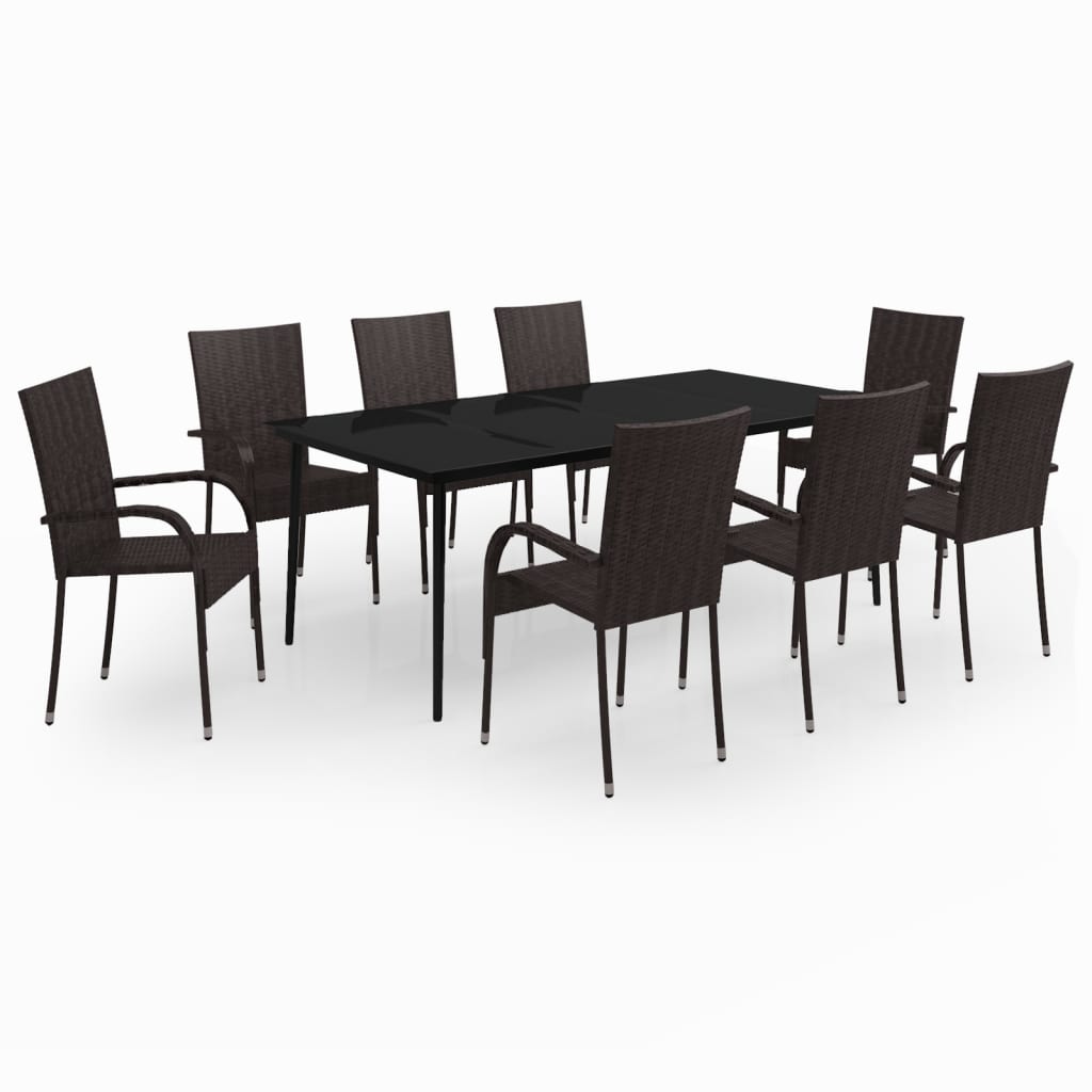 Garden Dining Set | Brown and Black