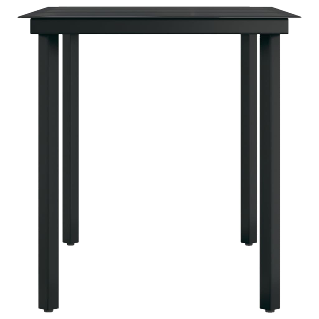 5 Piece Patio Dining Set with Cushions Black