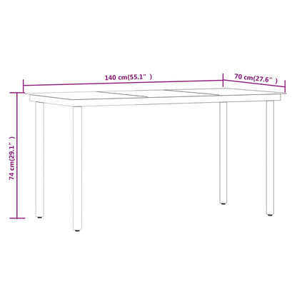 5 Piece Patio Dining Set with Cushions Black