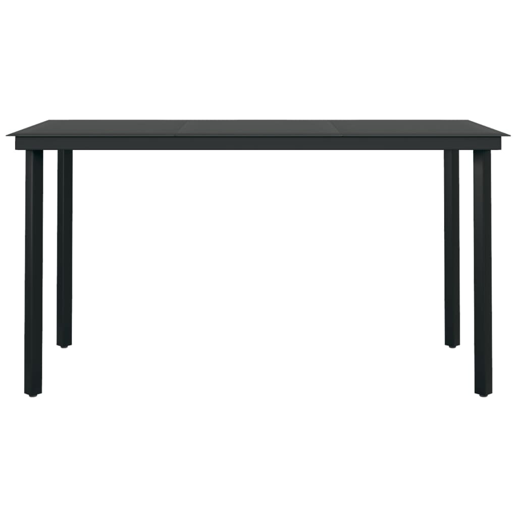 7 Piece Patio Dining Set with Cushions Black