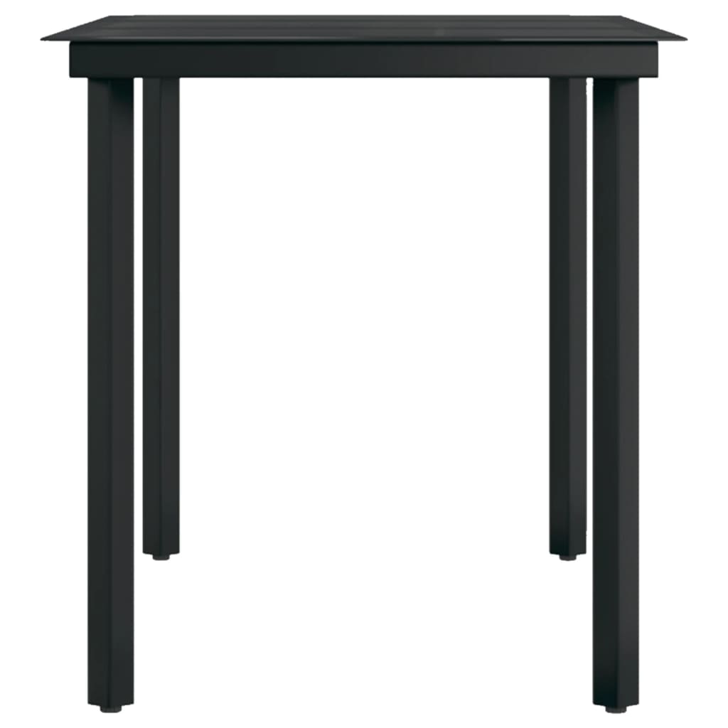 7 Piece Patio Dining Set with Cushions Black