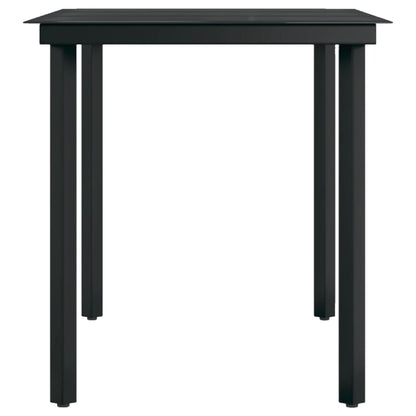7 Piece Patio Dining Set with Cushions Black