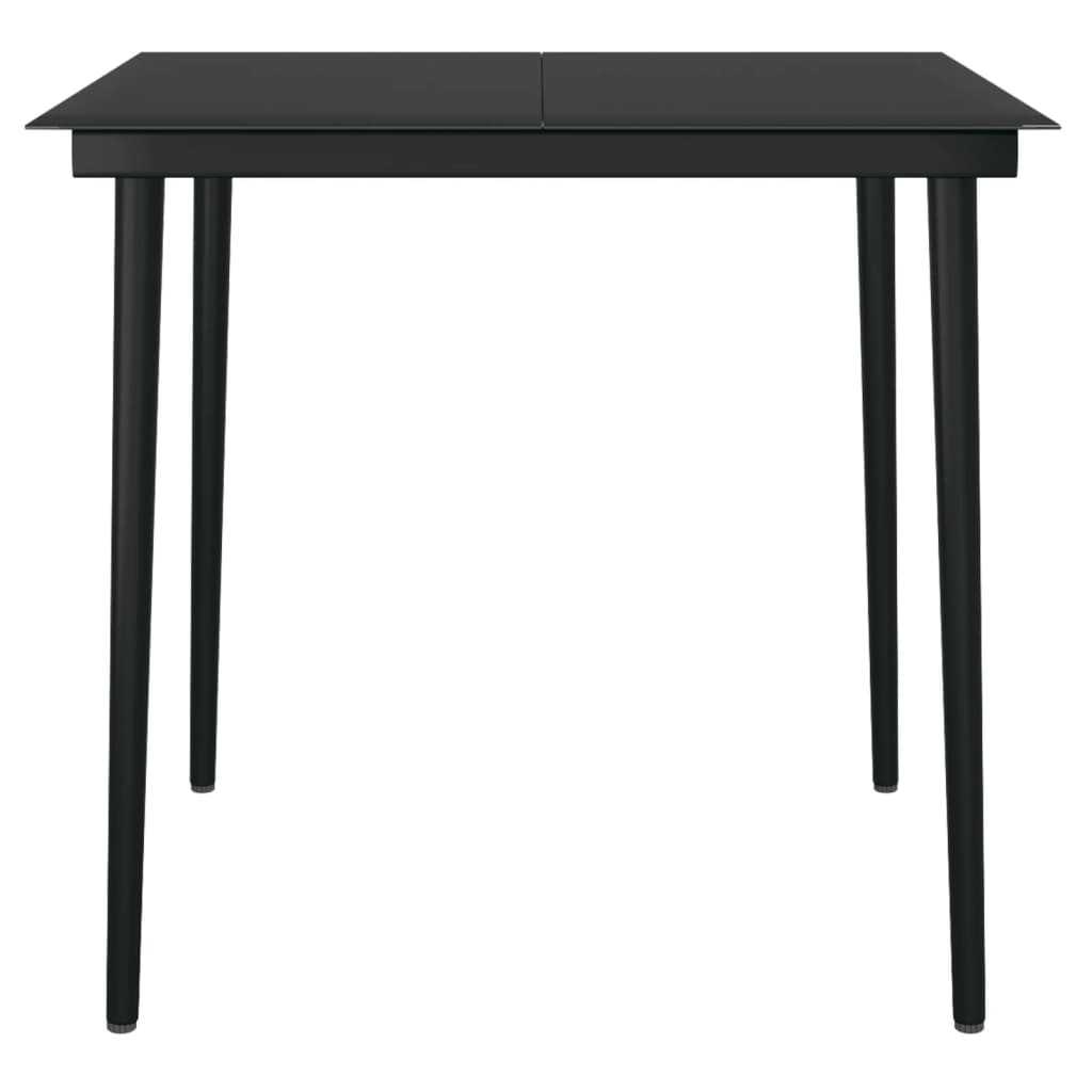 5 Piece Patio Dining Set with Cushions Black
