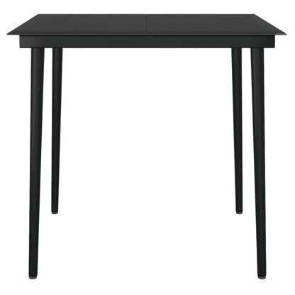 5 Piece Patio Dining Set with Cushions Black