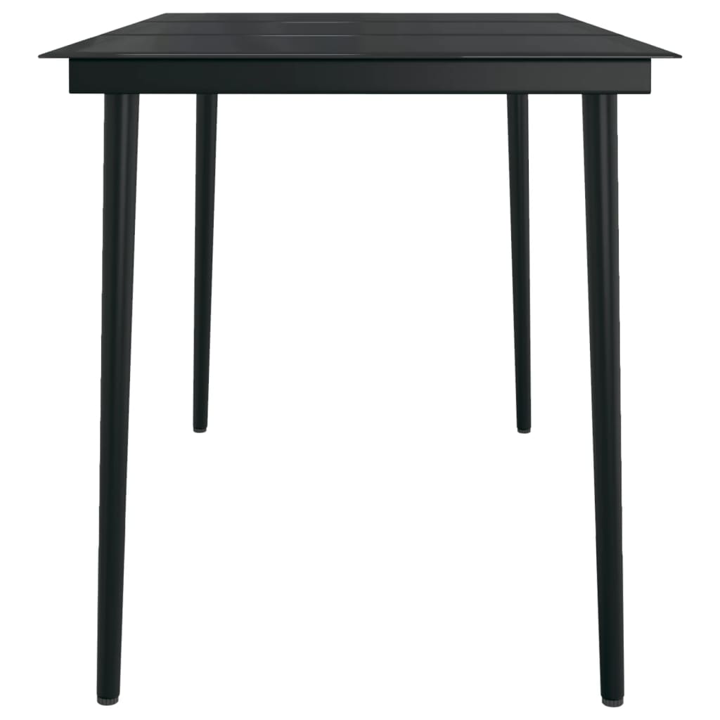 7 Piece Patio Dining Set with Cushions Black