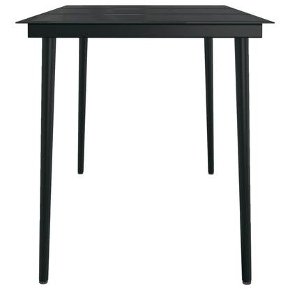 7 Piece Patio Dining Set with Cushions Black