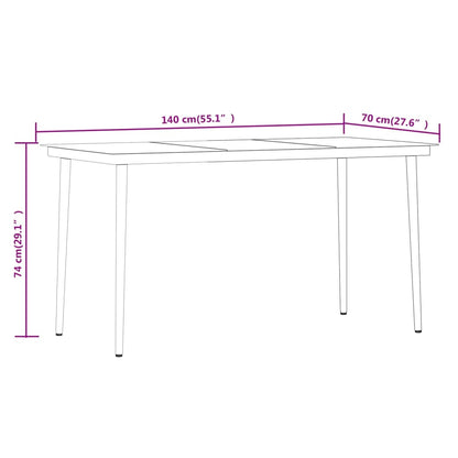 7 Piece Patio Dining Set with Cushions Black