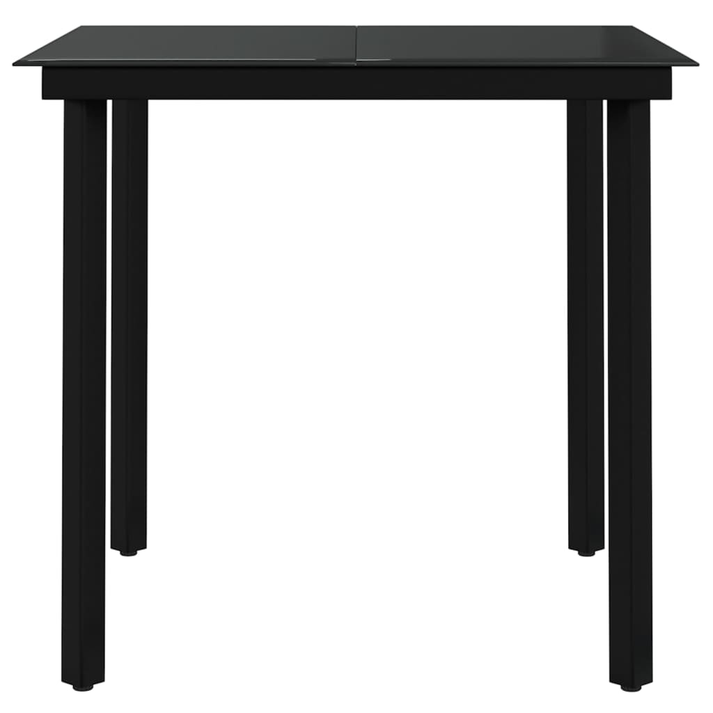5 Piece Patio Dining Set with Cushions Black