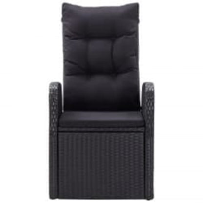 5 Piece Patio Dining Set with Cushions Black