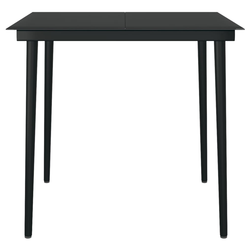 5 Piece Patio Dining Set with Cushions Black