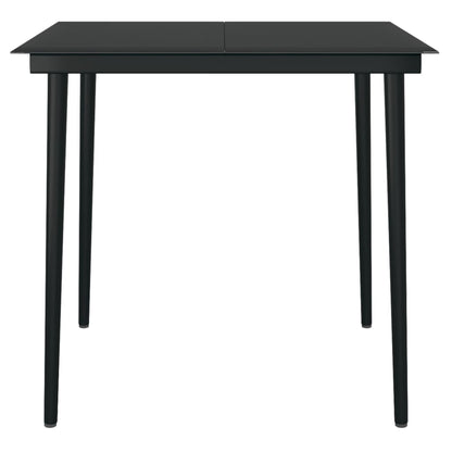 5 Piece Patio Dining Set with Cushions Black