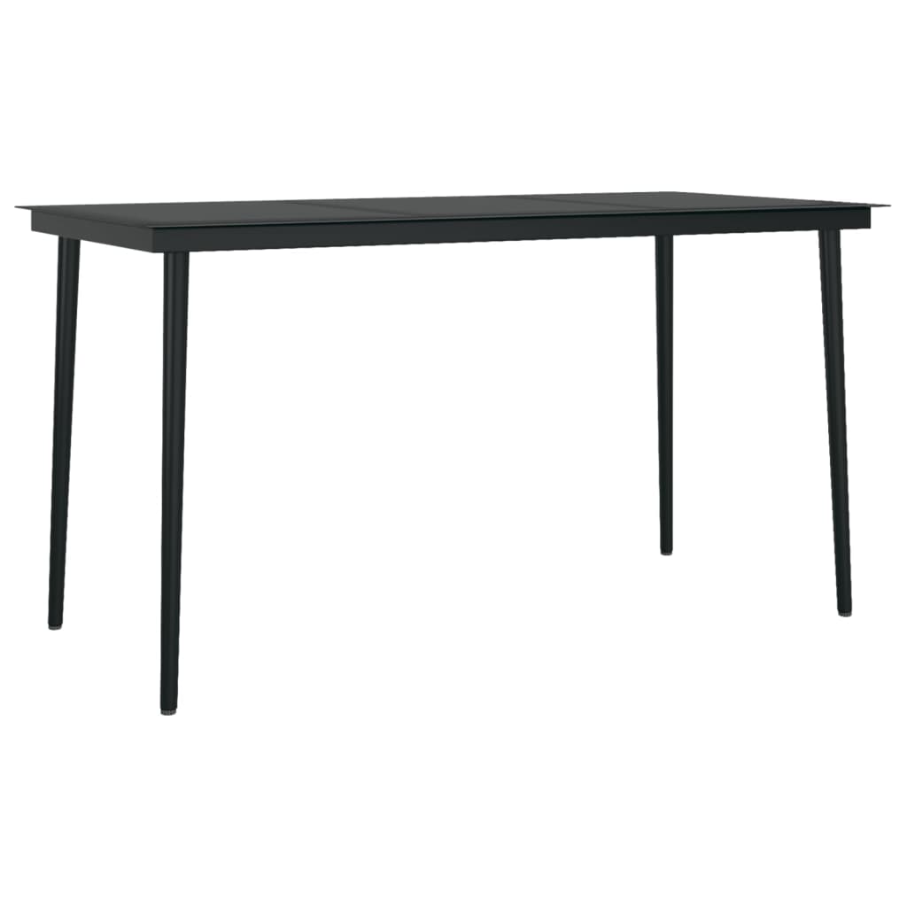 5 Piece Patio Dining Set with Cushions Black