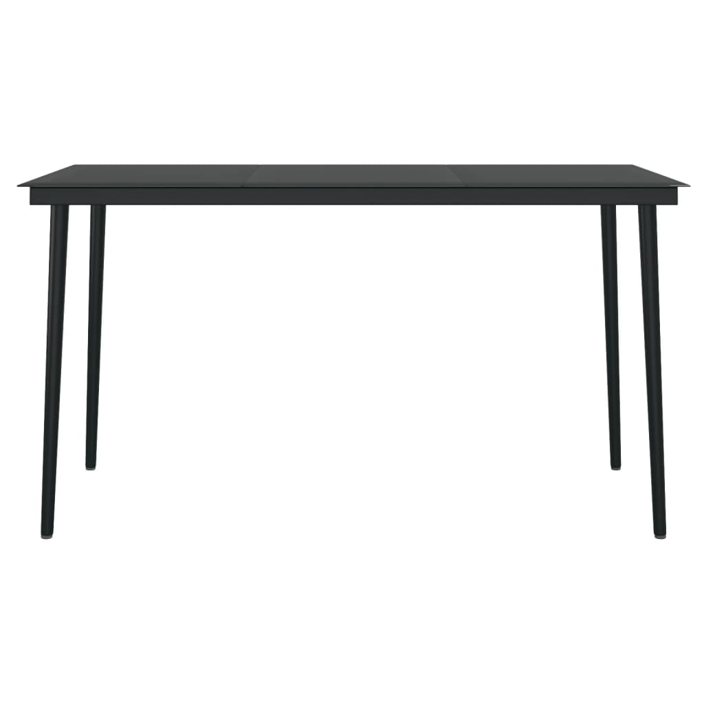 7 Piece Patio Dining Set with Cushions Black