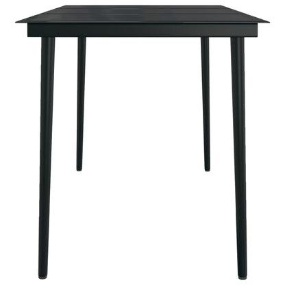 7 Piece Patio Dining Set with Cushions Black