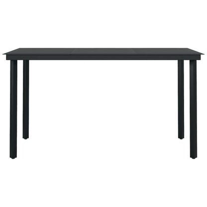 7 Piece Patio Dining Set with Cushions Black