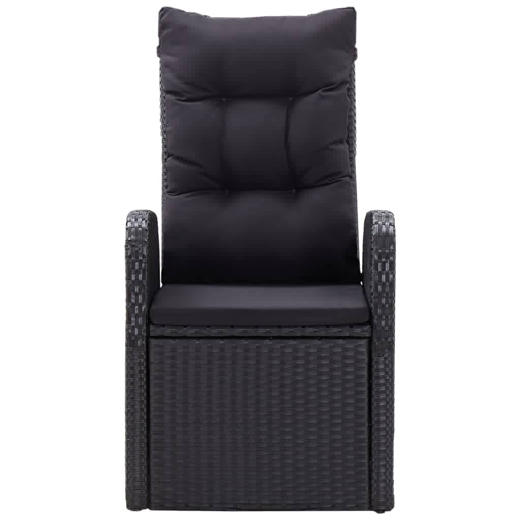 7 Piece Patio Dining Set with Cushions Black