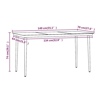 5 Piece Patio Dining Set with Cushions Black