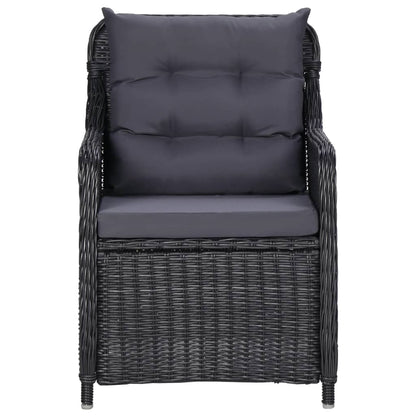 7 Piece Patio Dining Set Black