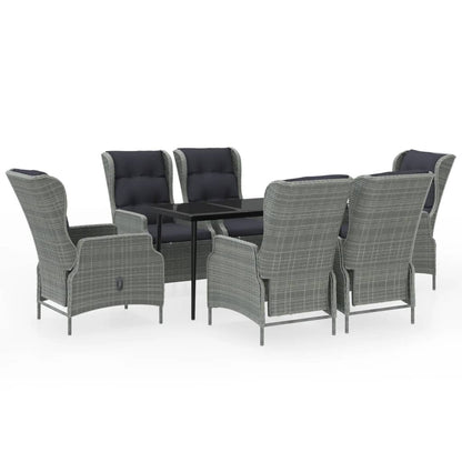 7 Piece Patio Dining Set Light Gray