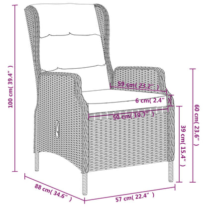 7 Piece Patio Dining Set Brown