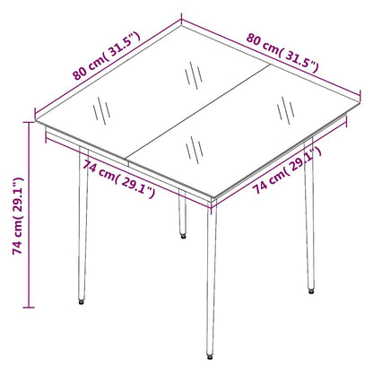 3 Piece Patio Dining Set with Cushions Poly Rattan and Glass
