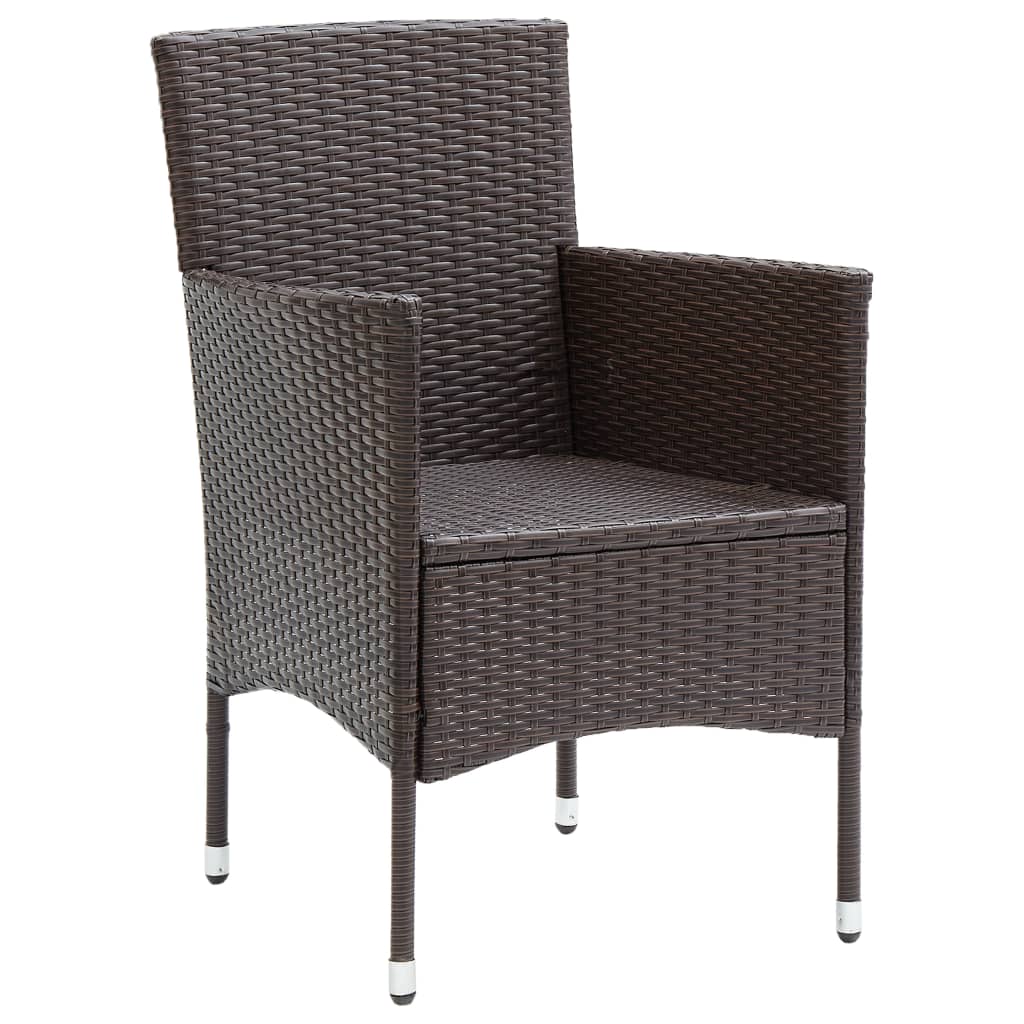 Garden Dining Chair | Set of 4 | Brown, Cream white
