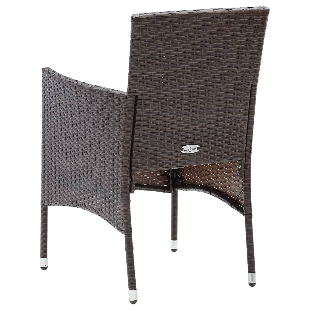 Garden Dining Chair | Set of 4 | Brown, Cream white