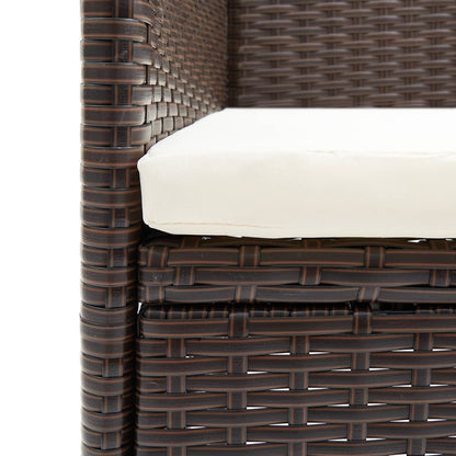 Garden Dining Chair | Set of 4 | Brown, Cream white