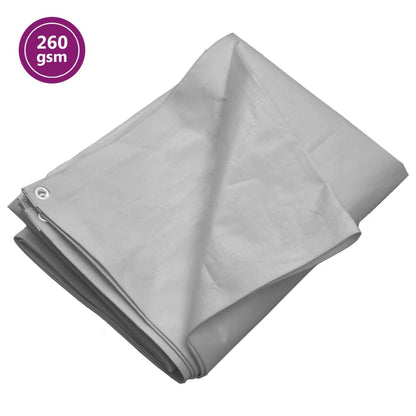 Tarpaulin 260 g/m² 6x10 m Grey HDPE