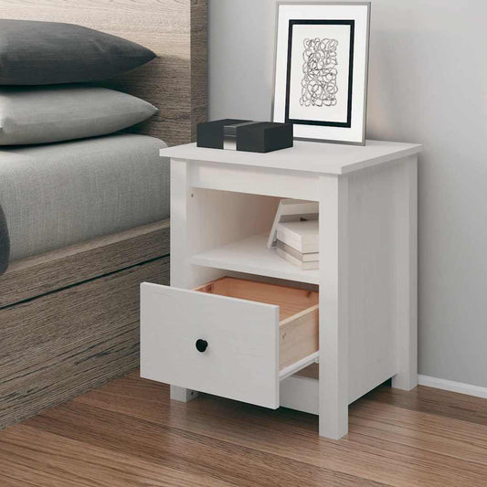 Bedside Cabinet | White | Solid pine wood | Medium | Bedside Cabinet