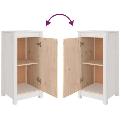 Sideboard White 39x35x80 cm Solid Wood Pine