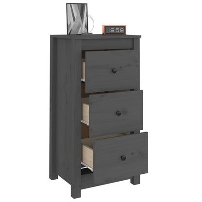 813744 vidaXL Sideboards 2 pcs Grey 40x35x80 cm Solid Wood Pine