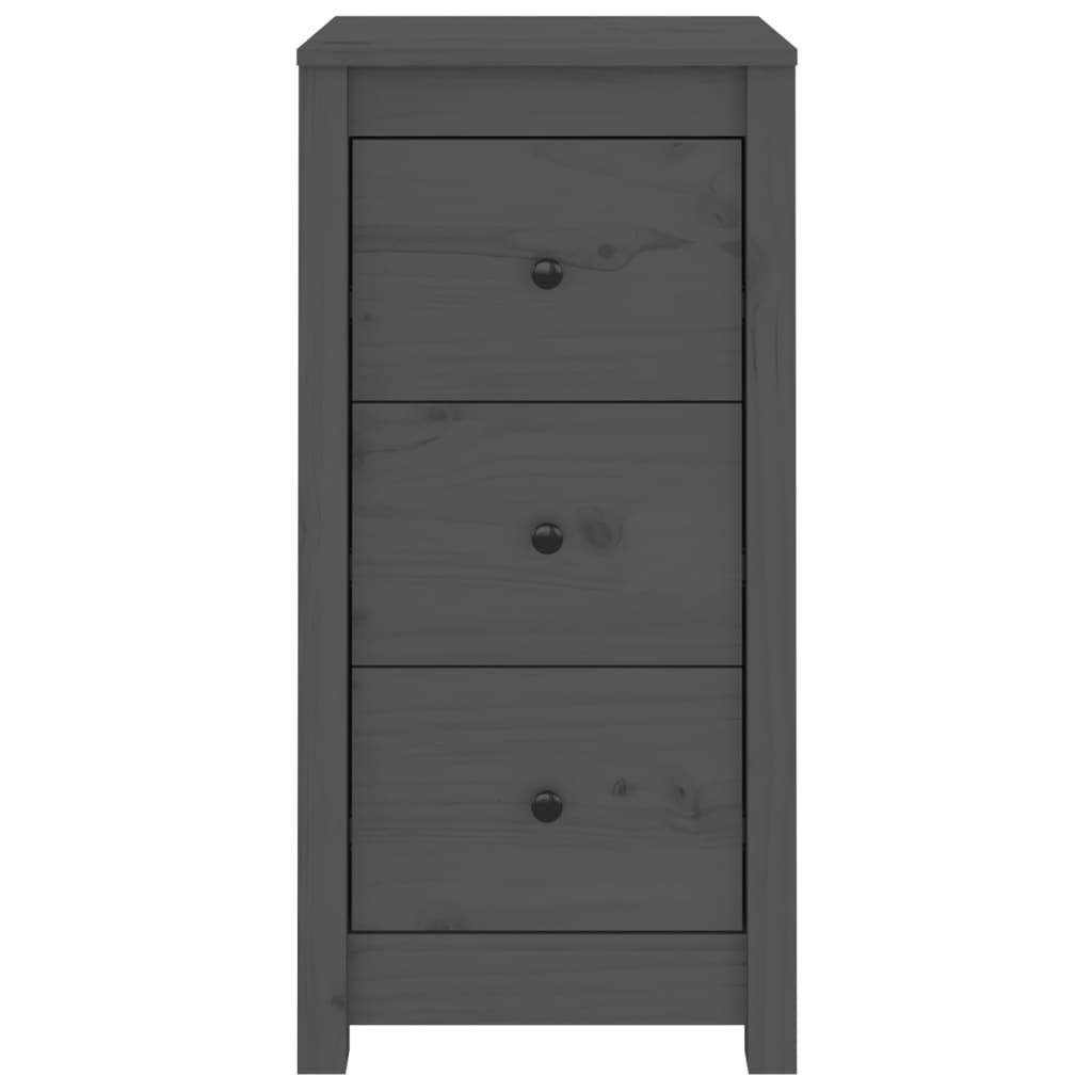 813744 vidaXL Sideboards 2 pcs Grey 40x35x80 cm Solid Wood Pine