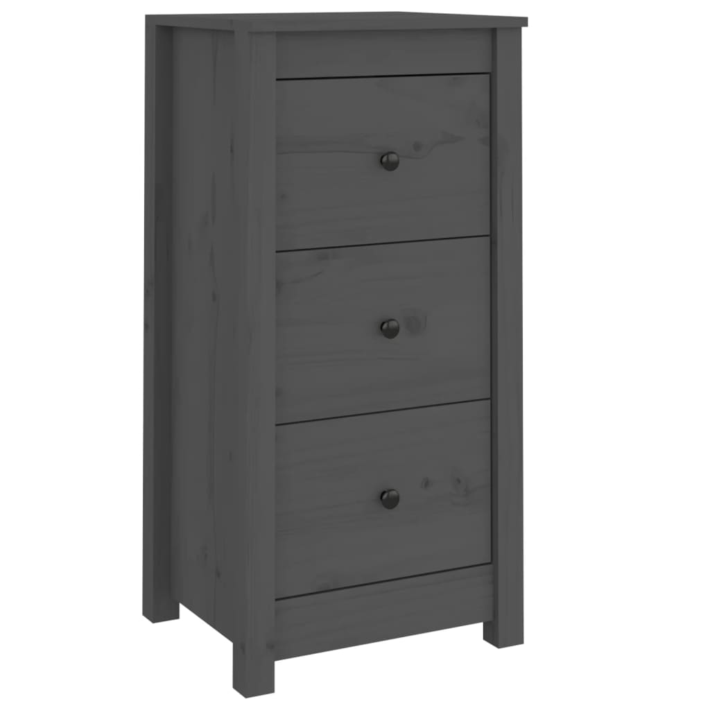 813744 vidaXL Sideboards 2 pcs Grey 40x35x80 cm Solid Wood Pine