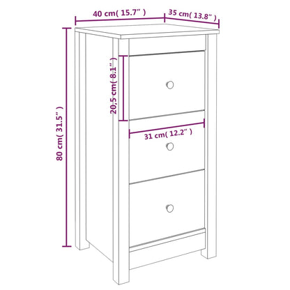 813744 vidaXL Sideboards 2 pcs Grey 40x35x80 cm Solid Wood Pine