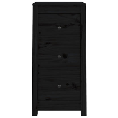 Sideboards 2 pcs Black 40x35x80 cm Solid Wood Pine