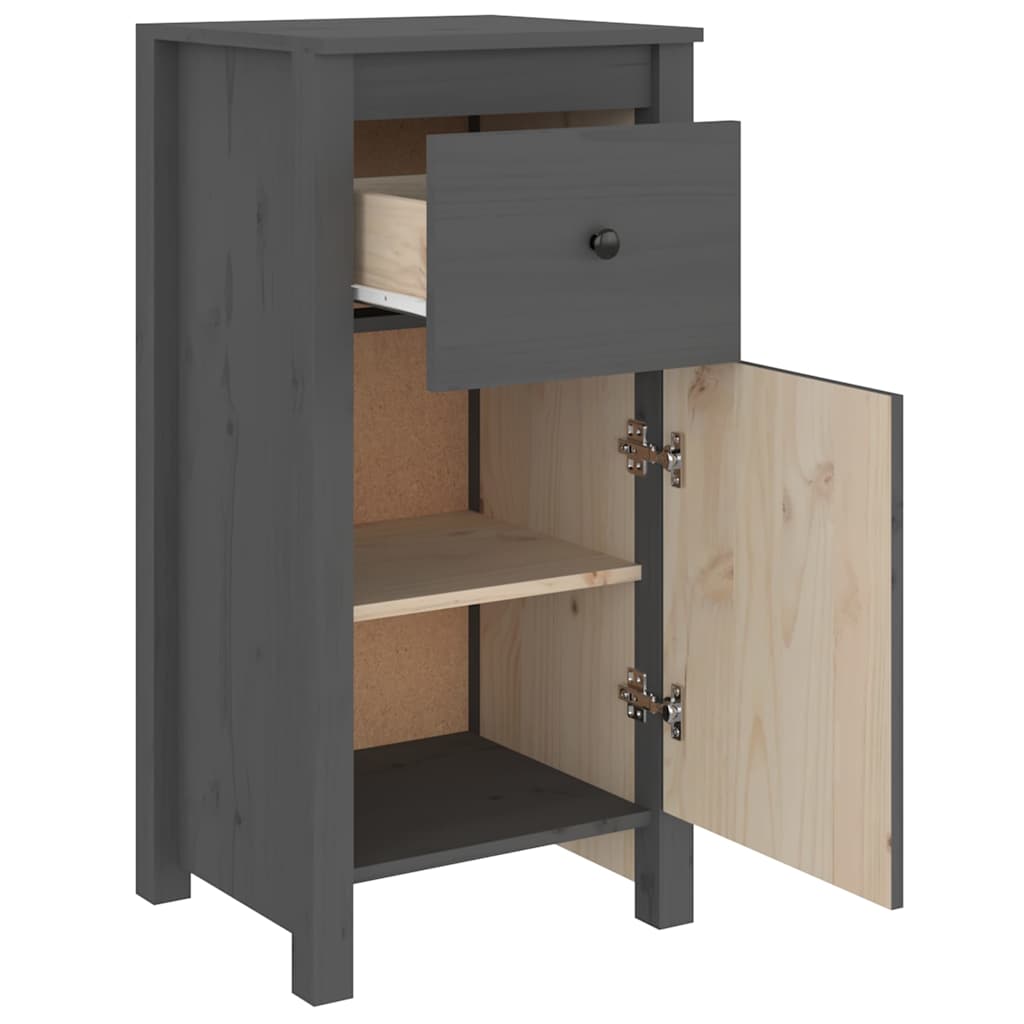 Sideboards 2 pcs Grey 40x35x80 cm Solid Wood Pine