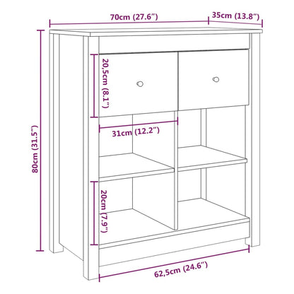 Sideboard Honey Brown 70x35x80 cm Solid Wood Pine