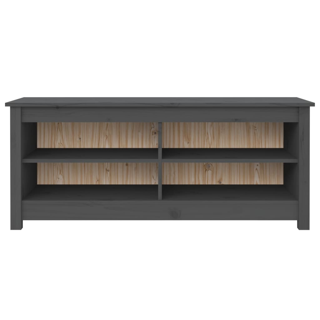 Shoe Bench Grey 110x38x45.5 cm Solid Wood Pine
