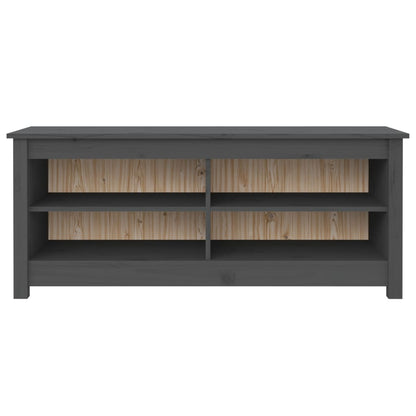 Shoe Bench Grey 110x38x45.5 cm Solid Wood Pine