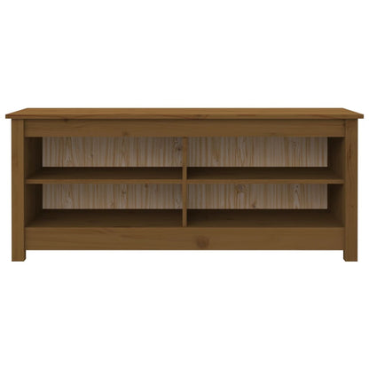 Shoe Bench Honey Brown 110x38x45.5 cm Solid Wood Pine