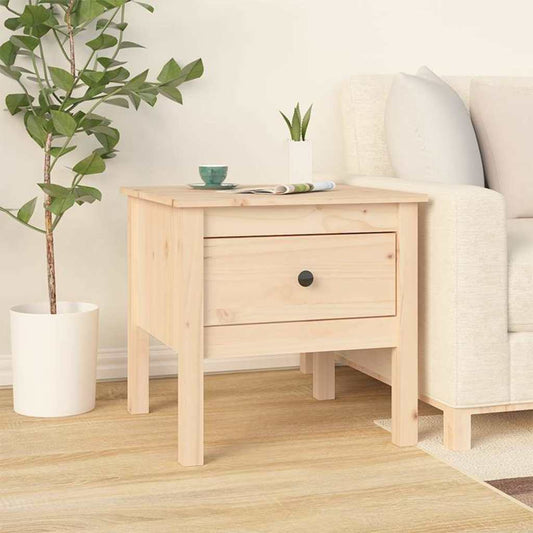 Side Table | Natural Pine | Solid Pine Wood | Small | Square | Rustic
