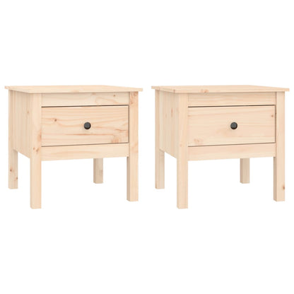 Side Tables 2 pcs 50x50x49 cm Solid Wood Pine