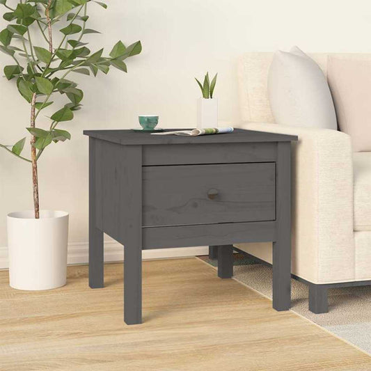 Side Table | Grey | Solid pinewood | Small | Side Table | Square | Rustic