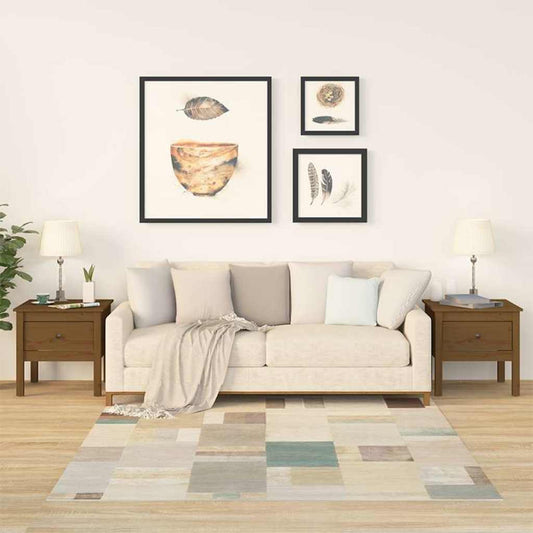 Side Table | Set of 2 | Honey Brown | Solid Pine Wood | Small
