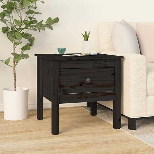 Side Table | Black | Solid pine wood | Small | Side Table | Square