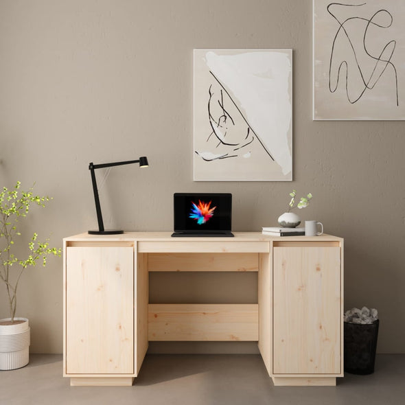 Desk 55.1"x19.7"x29.5" Solid Wood Pine