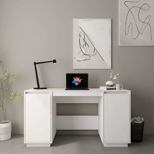 Desk | White | Solid pine wood | 140 x 50 x 75 cm | Desk | Rectangular