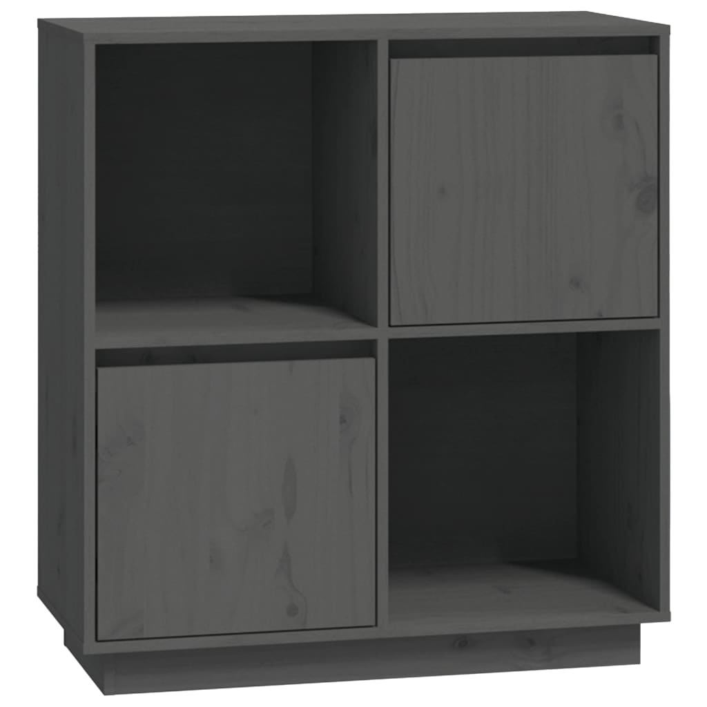 Sideboard Grey 74x35x80 cm Solid Wood Pine