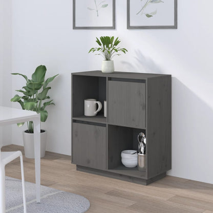 Sideboard Grey 74x35x80 cm Solid Wood Pine